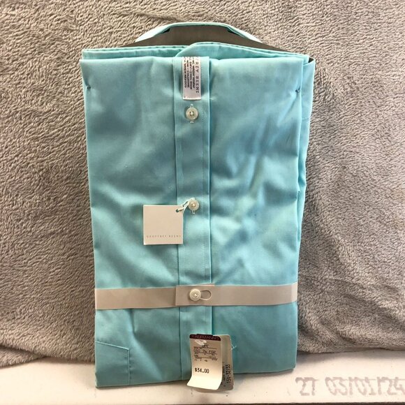 NWT Geoffrey Beene Mens Dress Shirt Size 15.5 Neck Workwear Classic Blue Casual - Picture 8 of 8